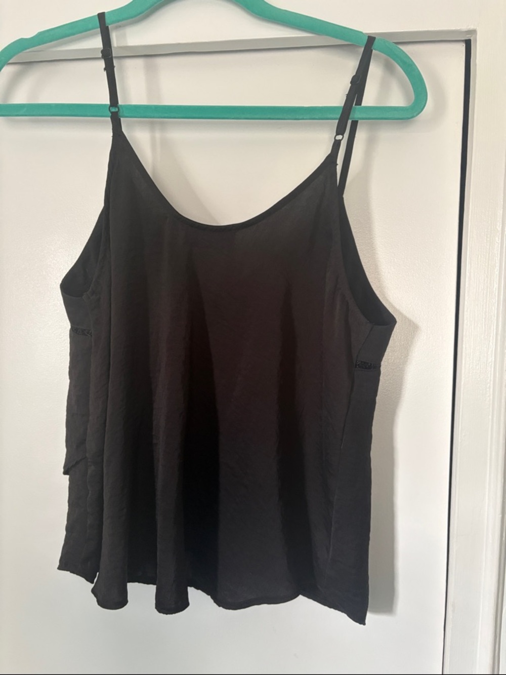 ASTR Black Satin-Look V-Neck Cami - Picture 2 of 2